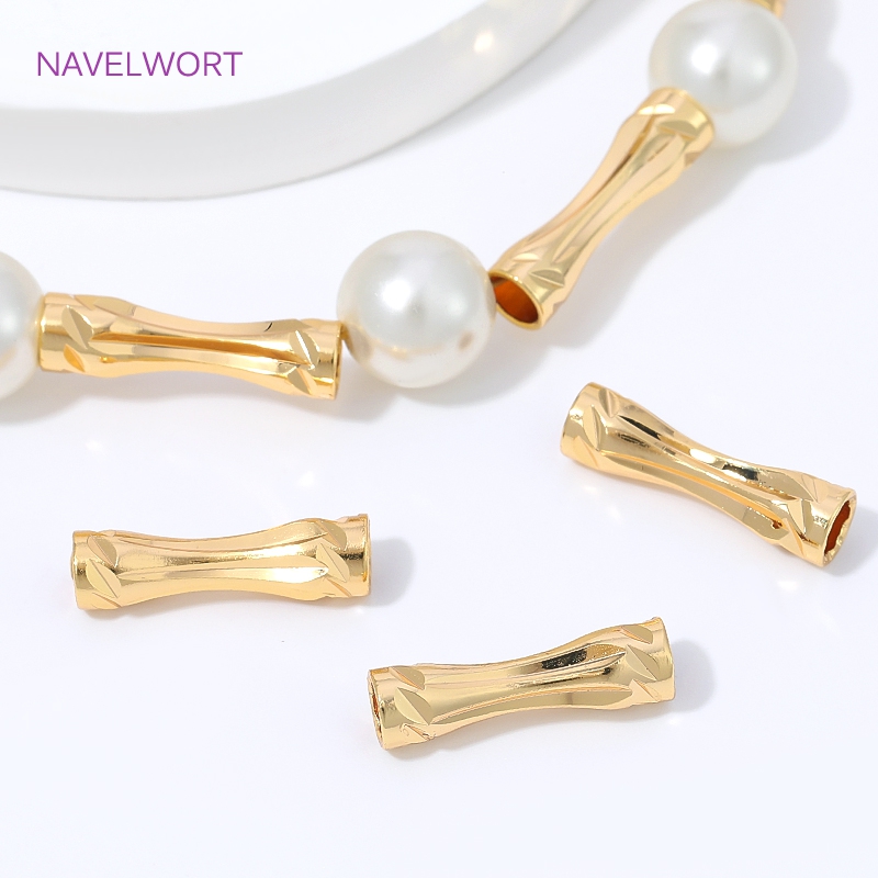 Jewelry Making Youtube - 18K Gold Plated Faceted Tube Beads