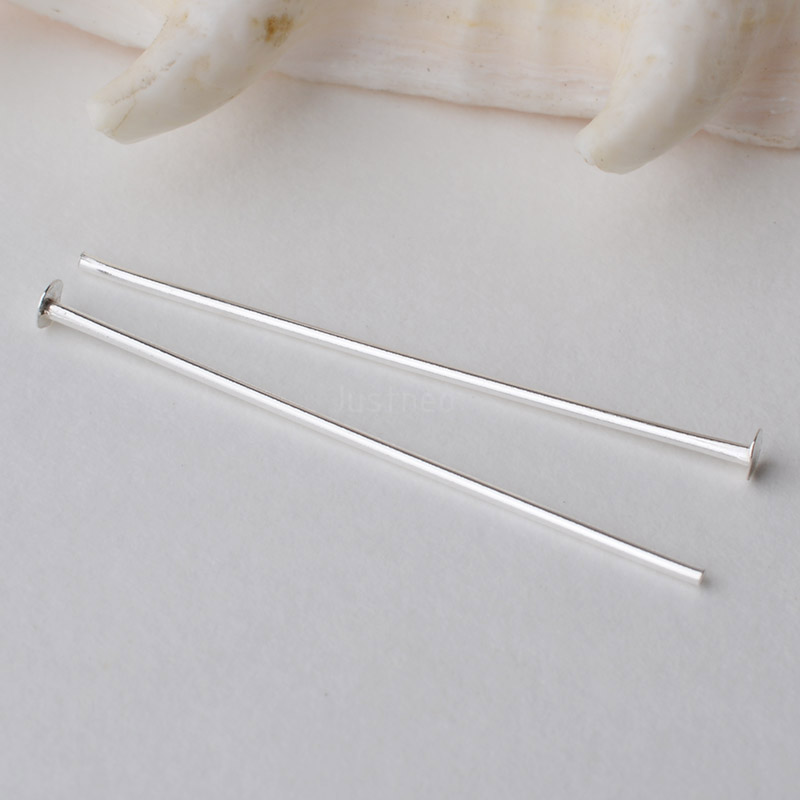 Jewelry Making Silver - 925 Sterling Silver Flat Head Pins,