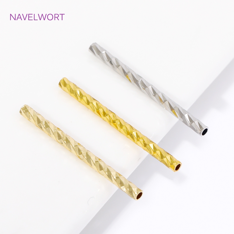 Jewelry Making Youtube - 10/15/20mm Stripe Tube Spacer Beads 18K