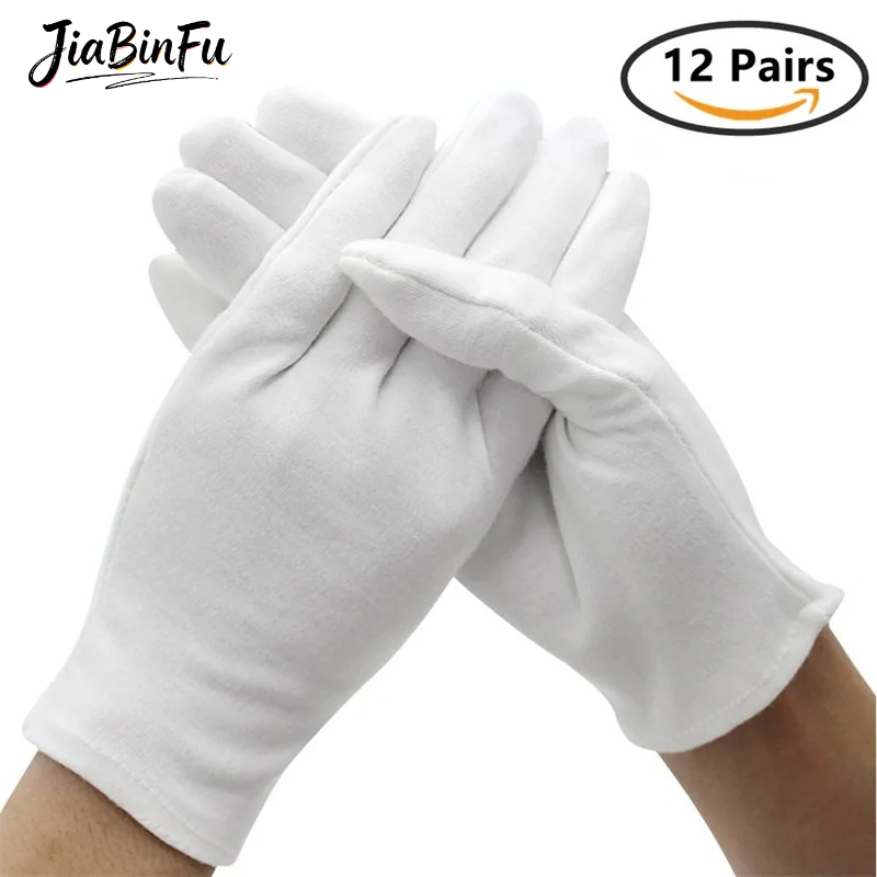 12/6 Pairs Cotton Work Gloves  - Jewelry Making Gloves ulasan dan harga