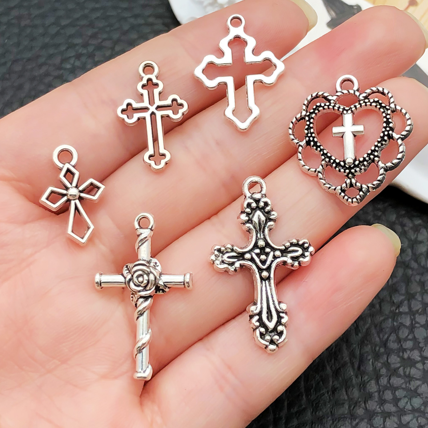 52pcs Assorted Cross Pendants  - Jewelry Making Tutorial ulasan dan harga
