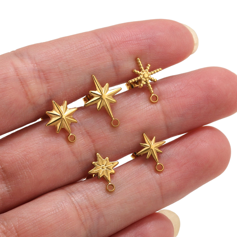 6pcs Stainless Steel Star Earr - Jewelry Making Tools ulasan dan harga