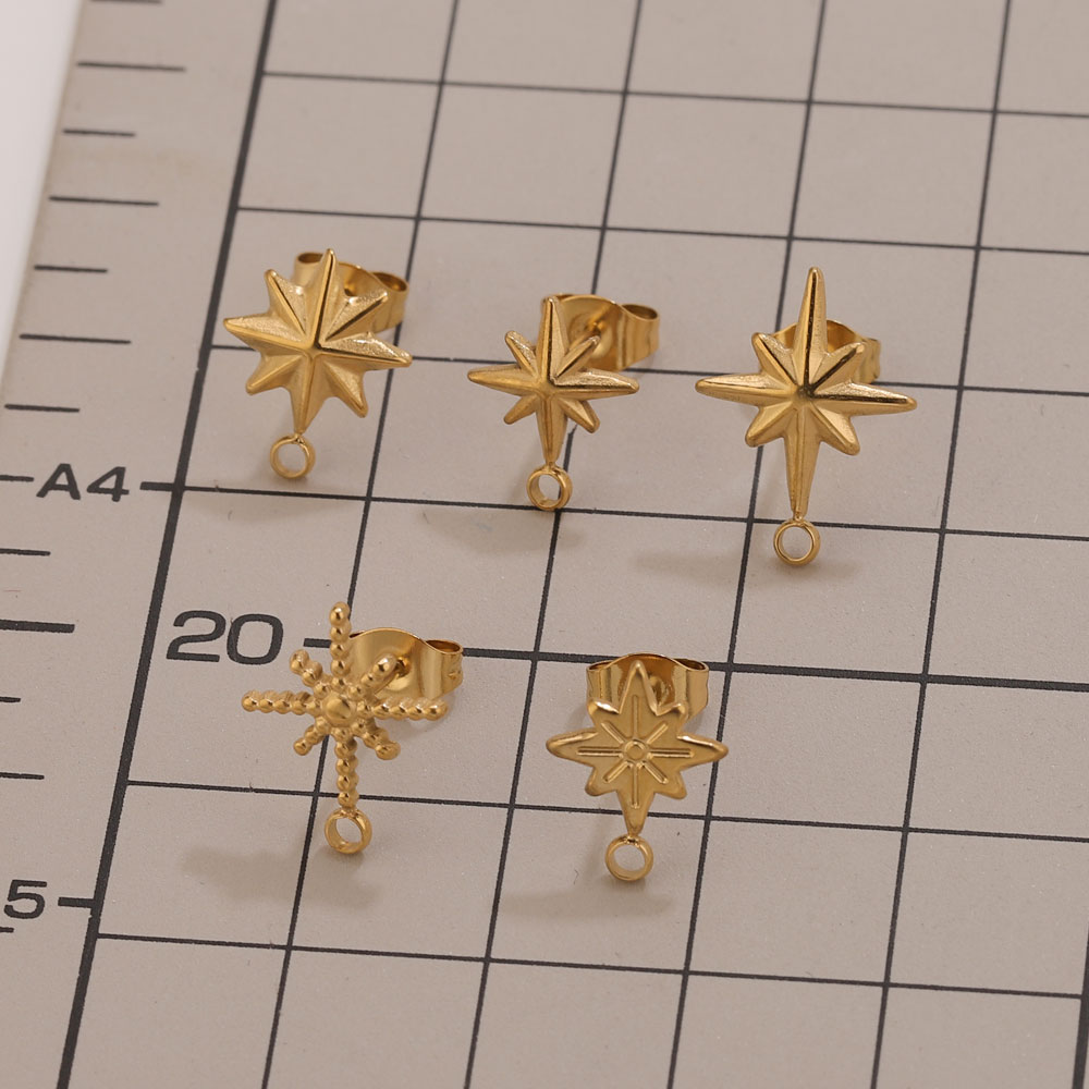6pcs Stainless Steel Star Earr - Jewelry Making Tools ulasan dan harga