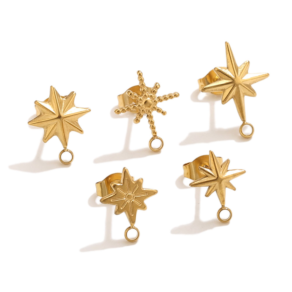 6pcs Stainless Steel Star Earr - Jewelry Making Tools ulasan dan harga