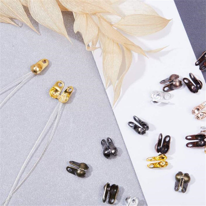 200pcs Metal Crimp End Tips Kn - Jewelry Making Knots For Clasps ulasan dan harga