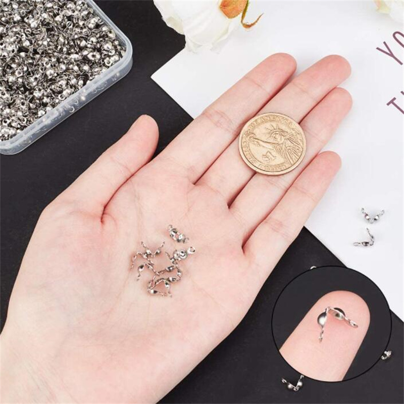 100pcs Stainless Steel Crimp B - Jewelry Making Knots For Clasps ulasan dan harga