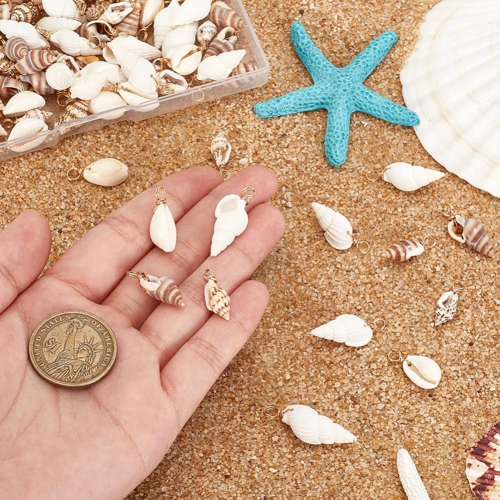100pcs 4 Styles Natural Shell  - Jewelry Making Tutorial ulasan dan harga