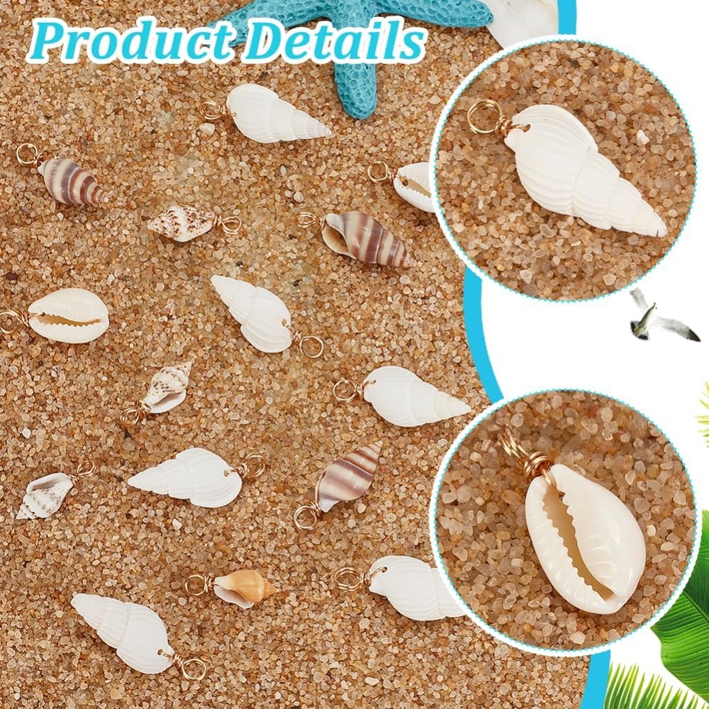 100pcs 4 Styles Natural Shell  - Jewelry Making Tutorial ulasan dan harga