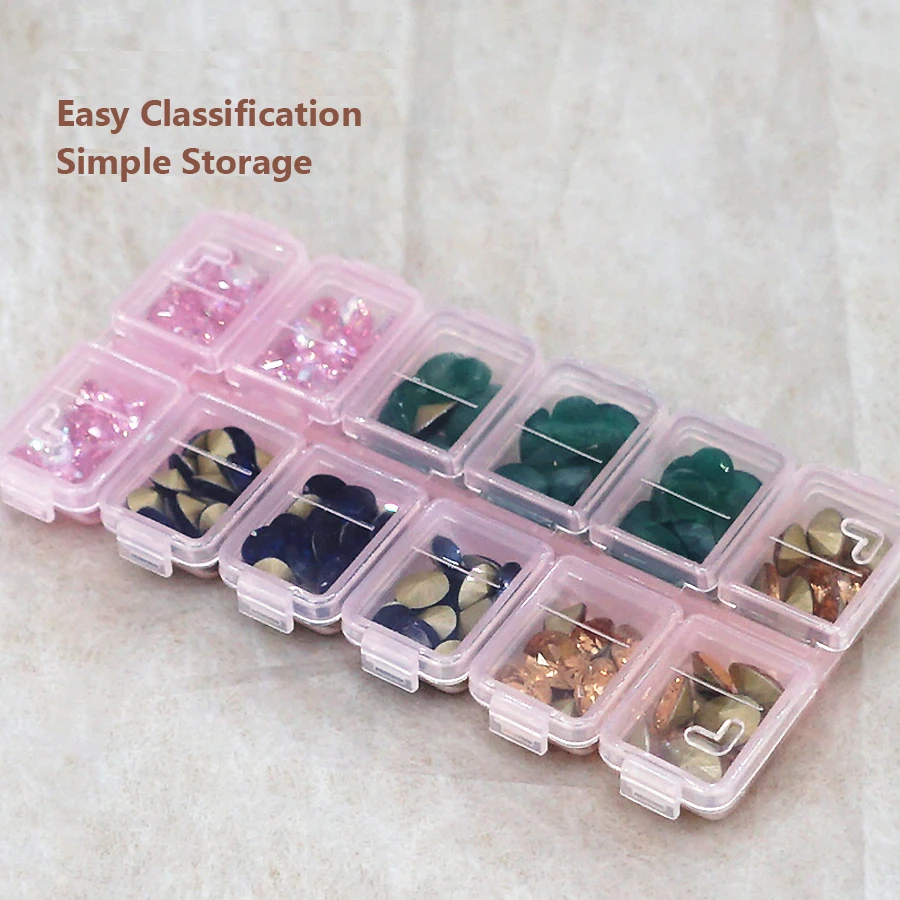12 Compartments Plastic Rhines - Jewelry Making Organizer Box ulasan dan harga