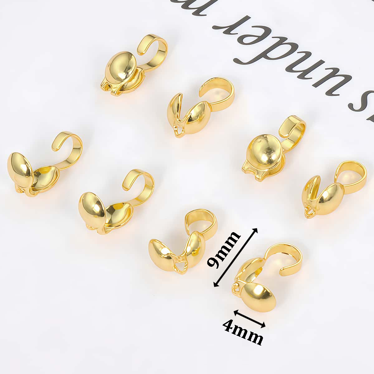 10PCS Brass Crimp End Beads Cl - Jewelry Making Knots For Clasps ulasan dan harga