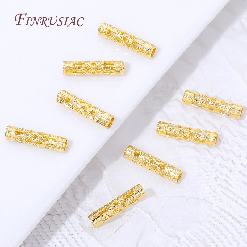18K Gold Plated Long Tube Spac - Jewelry Making Youtube ulasan dan harga