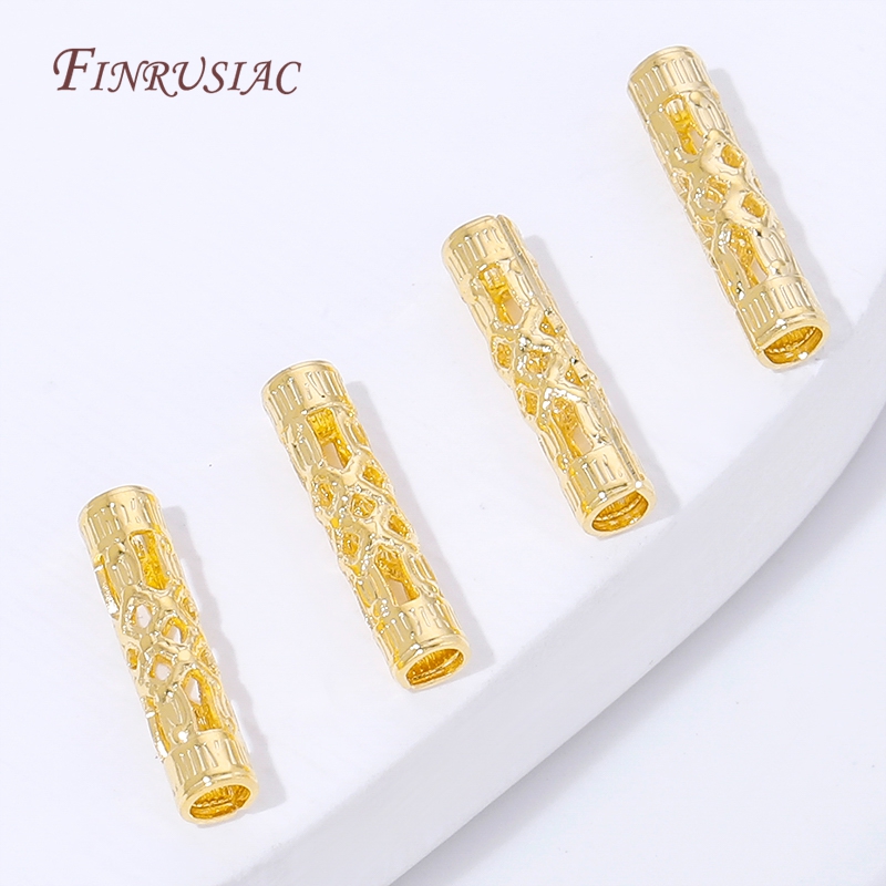 18K Gold Plated Long Tube Spac - Jewelry Making Youtube ulasan dan harga