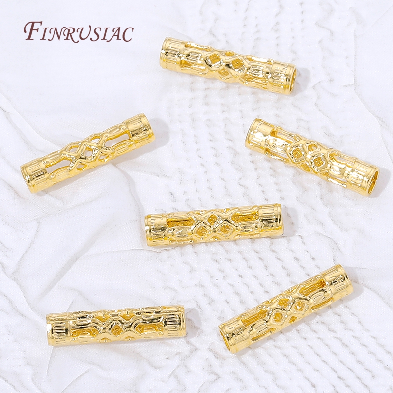 18K Gold Plated Long Tube Spac - Jewelry Making Youtube ulasan dan harga