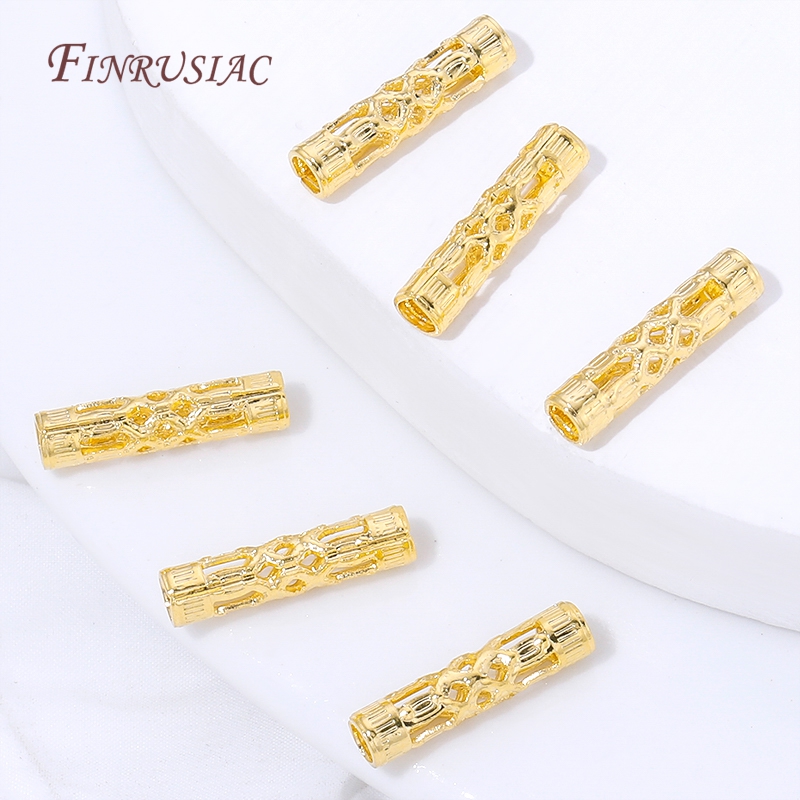 18K Gold Plated Long Tube Spac - Jewelry Making Youtube ulasan dan harga